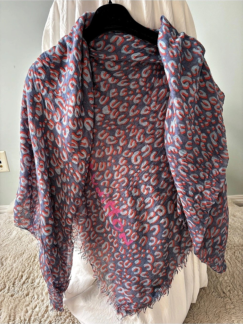Louis Vuitton x Stephen Sprouse Leopard Stole, Navy and Red